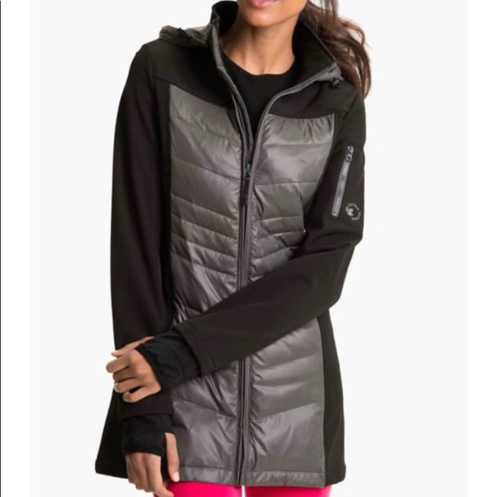 Halifax Traders Black Grey Down Hybrid Coat M
